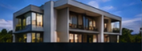 Vivienda moderna de diseño al atardecer