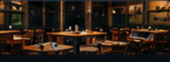 Restaurante con mesas de madera y luz cálida